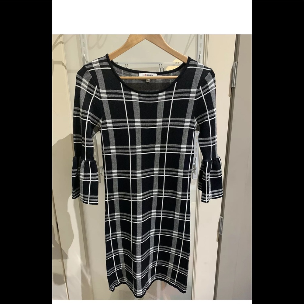 Morgan De Toi Black Window Pane Dress